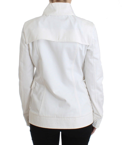 Weiße doppelreihige Jacke Mantel Blazer