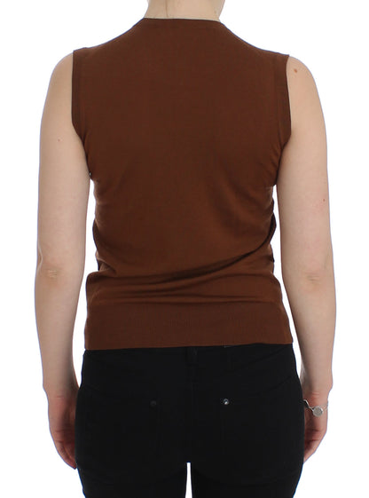 Braun Wolle Schwarz Spitze Weste Pullover Top