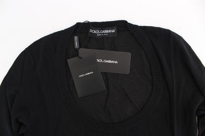 Schwarzer Kaschmirpullover mit Rundhalsausschnitt Pullover