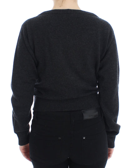 Grauer Kaschmirpullover Pullover Wrap