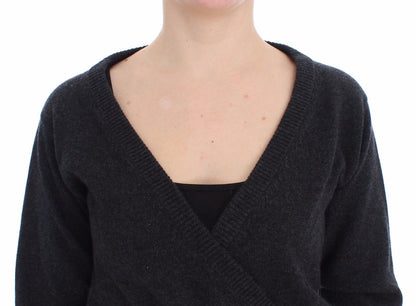 Grauer Kaschmirpullover Pullover Wrap