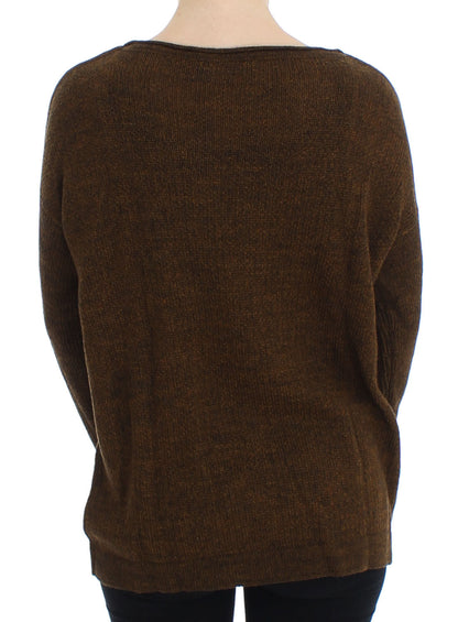Grüner Strickpullover Top