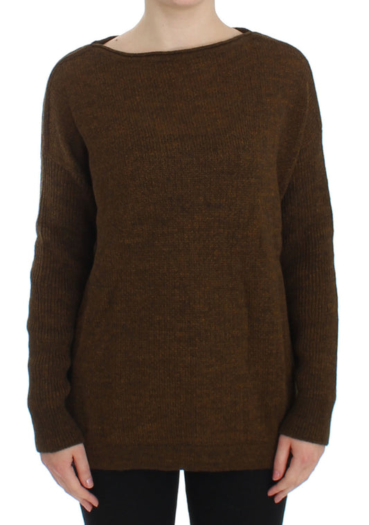 Grüner Strickpullover Top