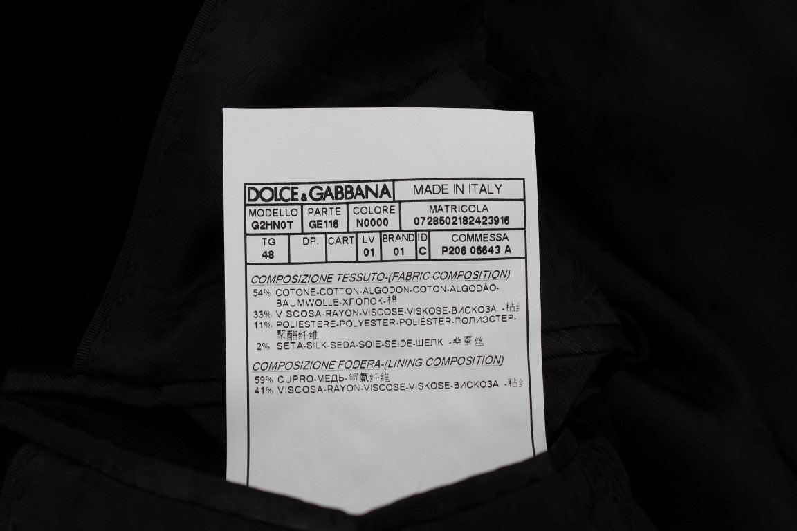 Schwarze geblümte Ricamo Slim Blazer Jacke