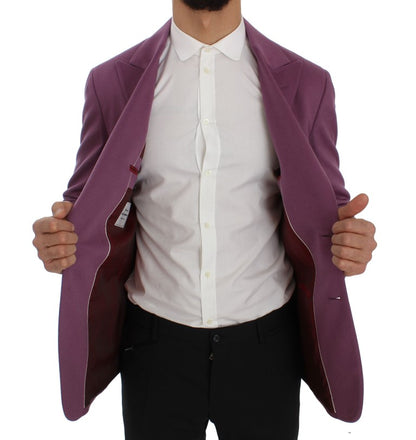 Lila Kaschmir Slim Fit Blazer Jacke