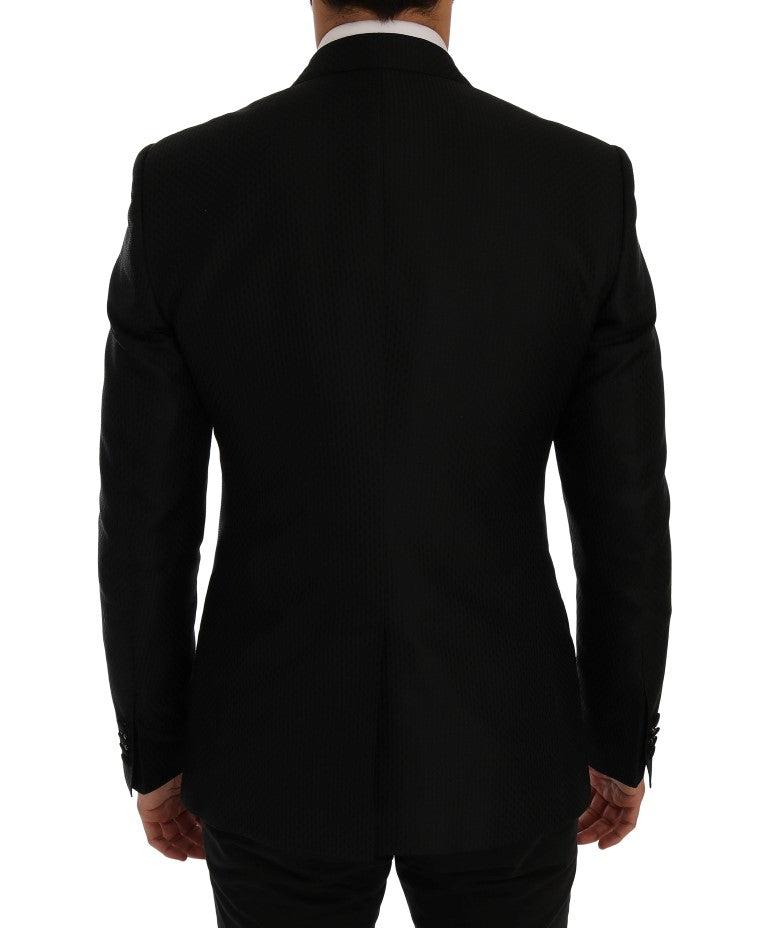 Schwarz-Blau MARTINI Seidenblazer Jacke