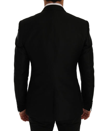 Schwarz-Blau MARTINI Seidenblazer Jacke