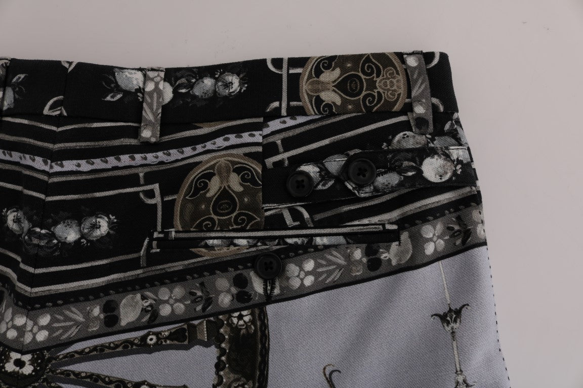 Mehrfarbige Caprihose mit Drachenmuster