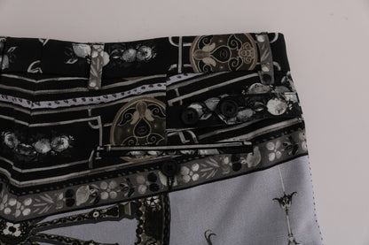 Mehrfarbige Caprihose mit Drachenmuster