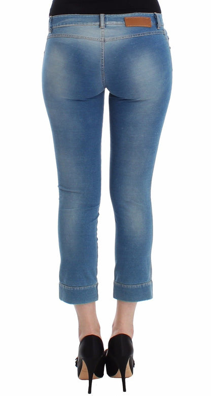 Beachwear Blaue Jeans Caprihosen Gekürzte Hosen