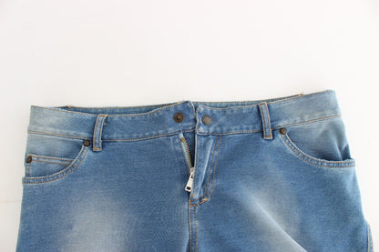 Beachwear Blaue Jeans Caprihosen Gekürzte Hosen