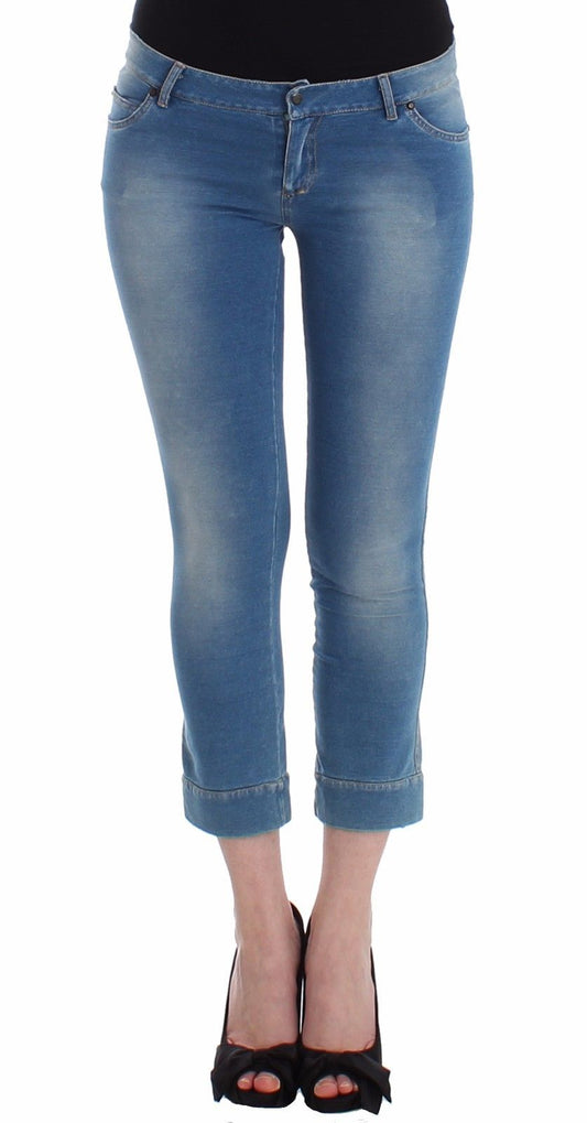 Beachwear Blaue Jeans Caprihosen Gekürzte Hosen