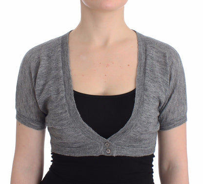 Dessous Strickpullover Strickjacke Bolero Grau