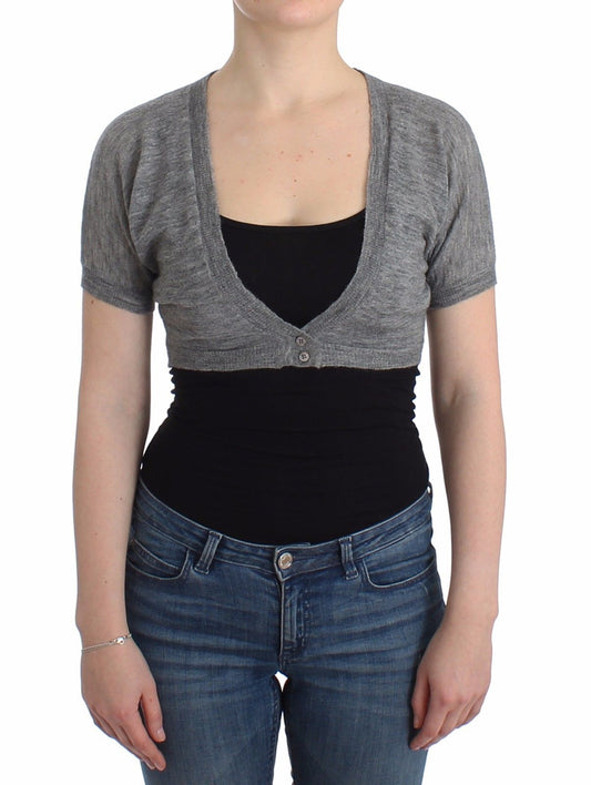 Dessous Strickpullover Strickjacke Bolero Grau