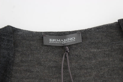 Grauer langärmeliger Pullover aus Wollmischung
