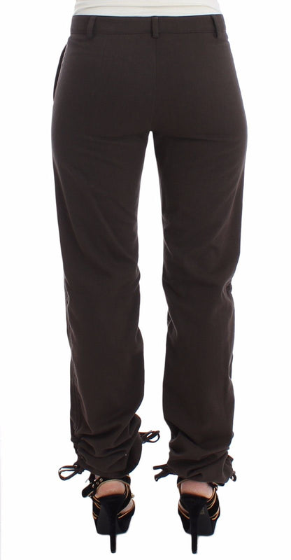 Braun Chinos Beiläufige Anzughose Khakis