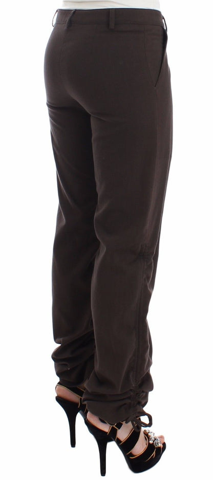 Braun Chinos Beiläufige Anzughose Khakis
