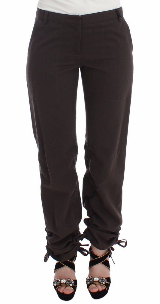 Braun Chinos Beiläufige Anzughose Khakis