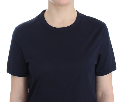 Lingerie Blaues Logo-T-Shirt mit Rundhalsausschnitt aus Baumwolle