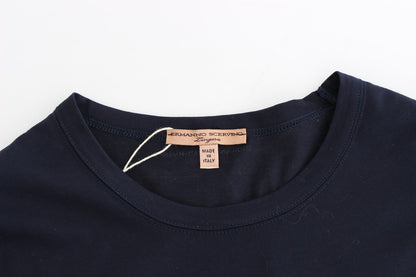 Lingerie Blaues Logo-T-Shirt mit Rundhalsausschnitt aus Baumwolle