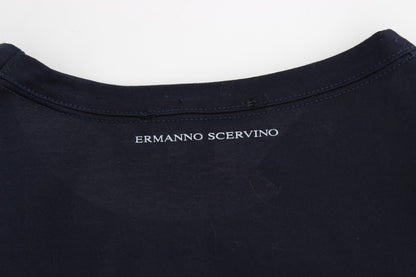Lingerie Blaues Logo-T-Shirt mit Rundhalsausschnitt aus Baumwolle