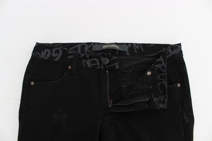 Schwarze Slim Jeans Denim-Hosen Skinny Stretch