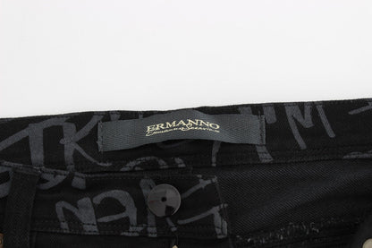 Schwarze Slim Jeans Denim-Hosen Skinny Stretch