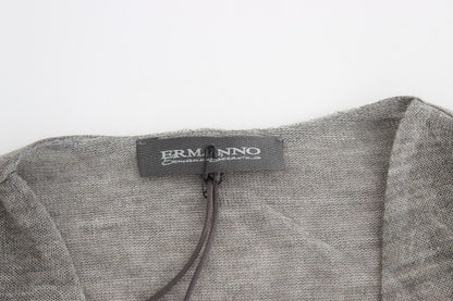 Grauer langärmeliger Pullover aus Wollmischung