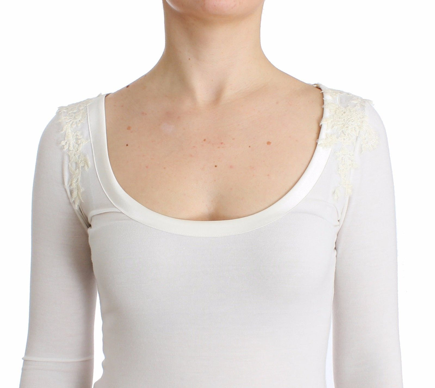 Unterwäsche Weißes Top Bluse Pullover Spitze Rayon