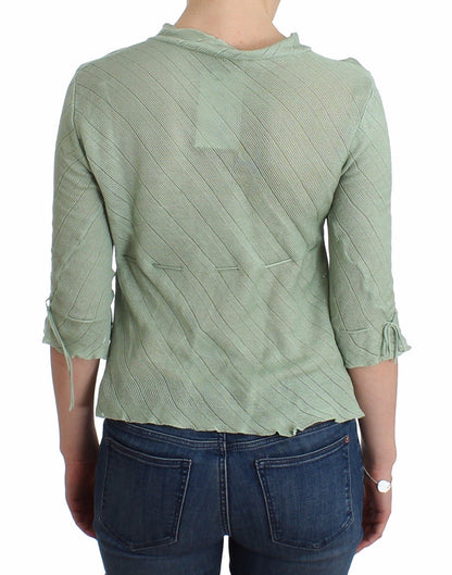 Grünes leichtes Strickpullover-Top Bluse