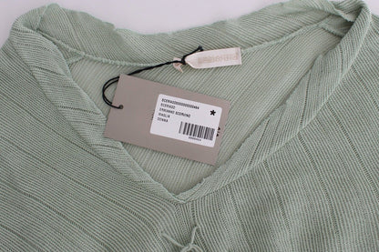 Grünes leichtes Strickpullover-Top Bluse
