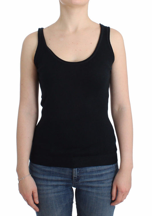 Schwarzes Stricktop Strickpullover 100% Kaschmir