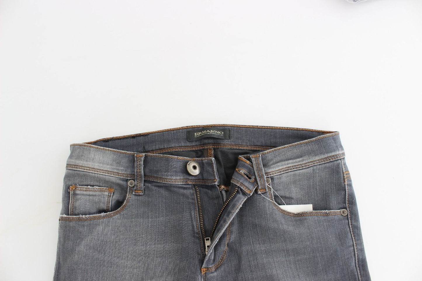 Graue Slim Jeans Denim-Hosen Skinny Leg Stretch