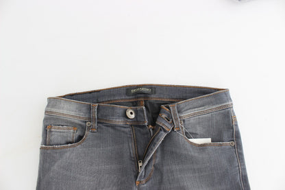 Graue Slim Jeans Denim-Hosen Skinny Leg Stretch