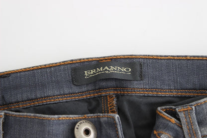 Graue Slim Jeans Denim-Hosen Skinny Leg Stretch