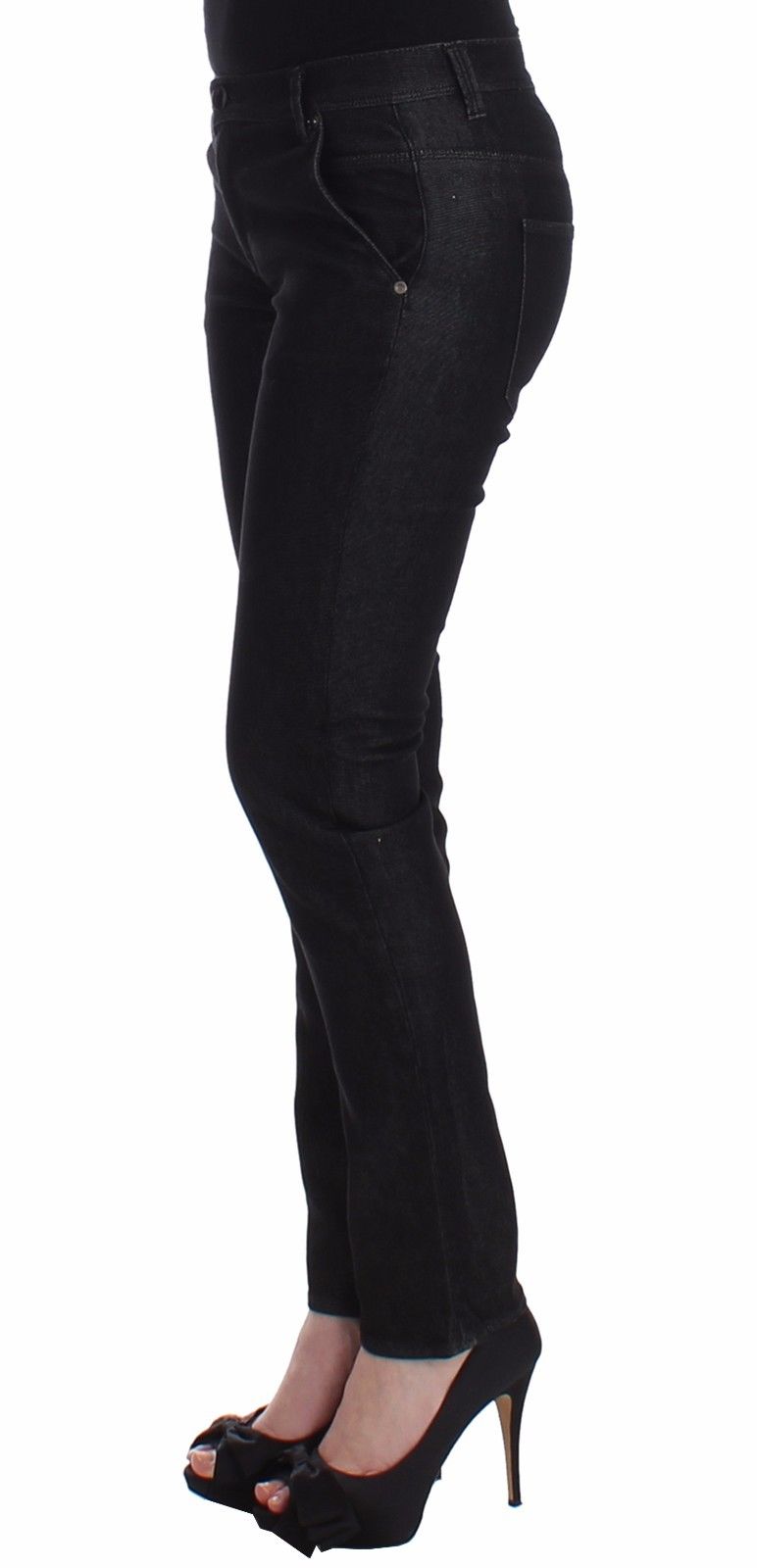 Schwarze Slim Jeans Denim-Hosen Skinny Leg Stretch