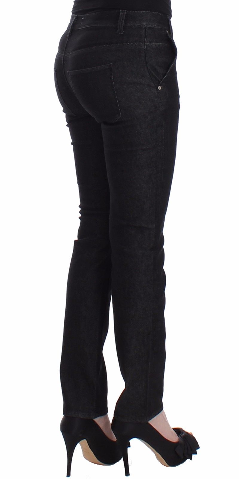 Schwarze Slim Jeans Denim-Hosen Skinny Leg Stretch