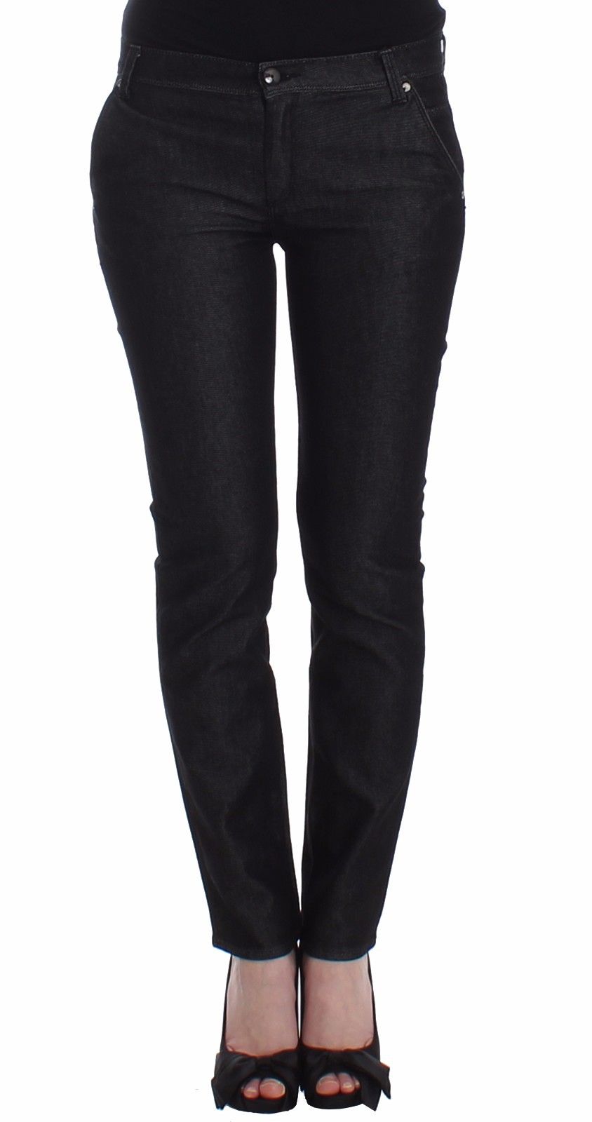 Schwarze Slim Jeans Denim-Hosen Skinny Leg Stretch