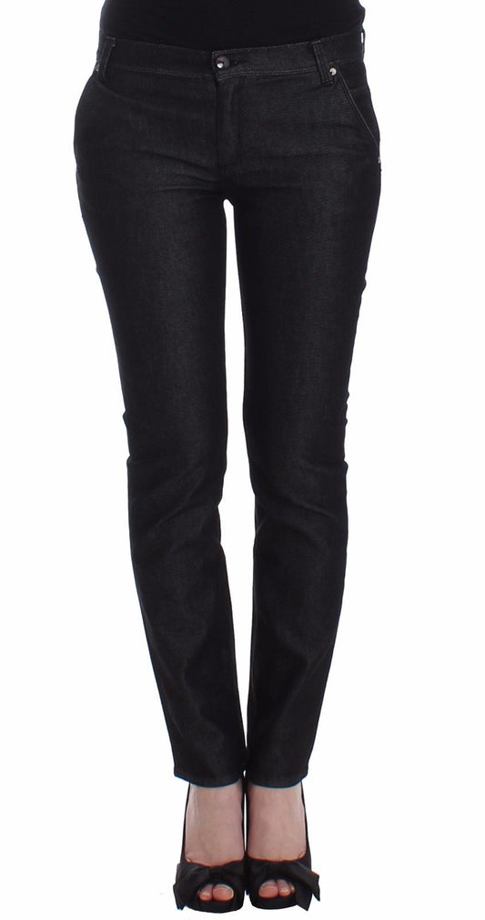 Schwarze Slim Jeans Denim-Hosen Skinny Leg Stretch