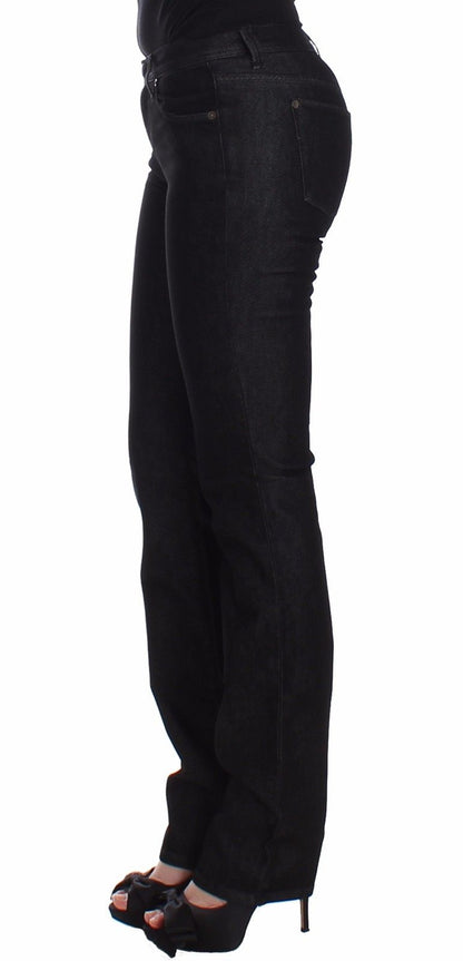 Schwarze Slim Jeans Denim-Hosen Skinny Leg Stretch