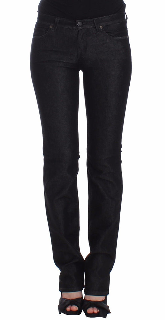Schwarze Slim Jeans Denim-Hosen Skinny Leg Stretch