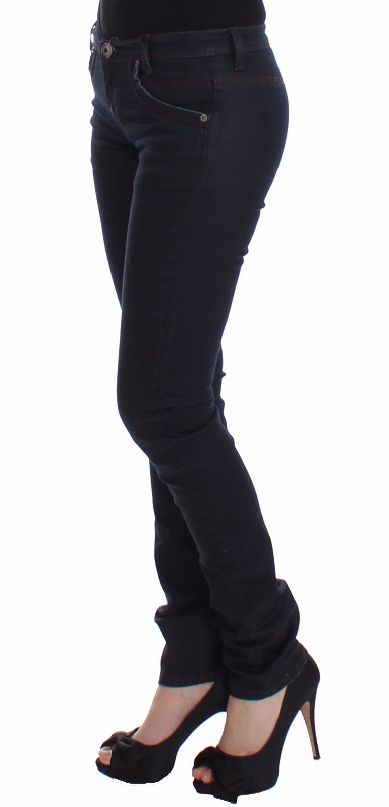 Blaue Slim Jeans Denim-Hosen Skinny Leg Stretch