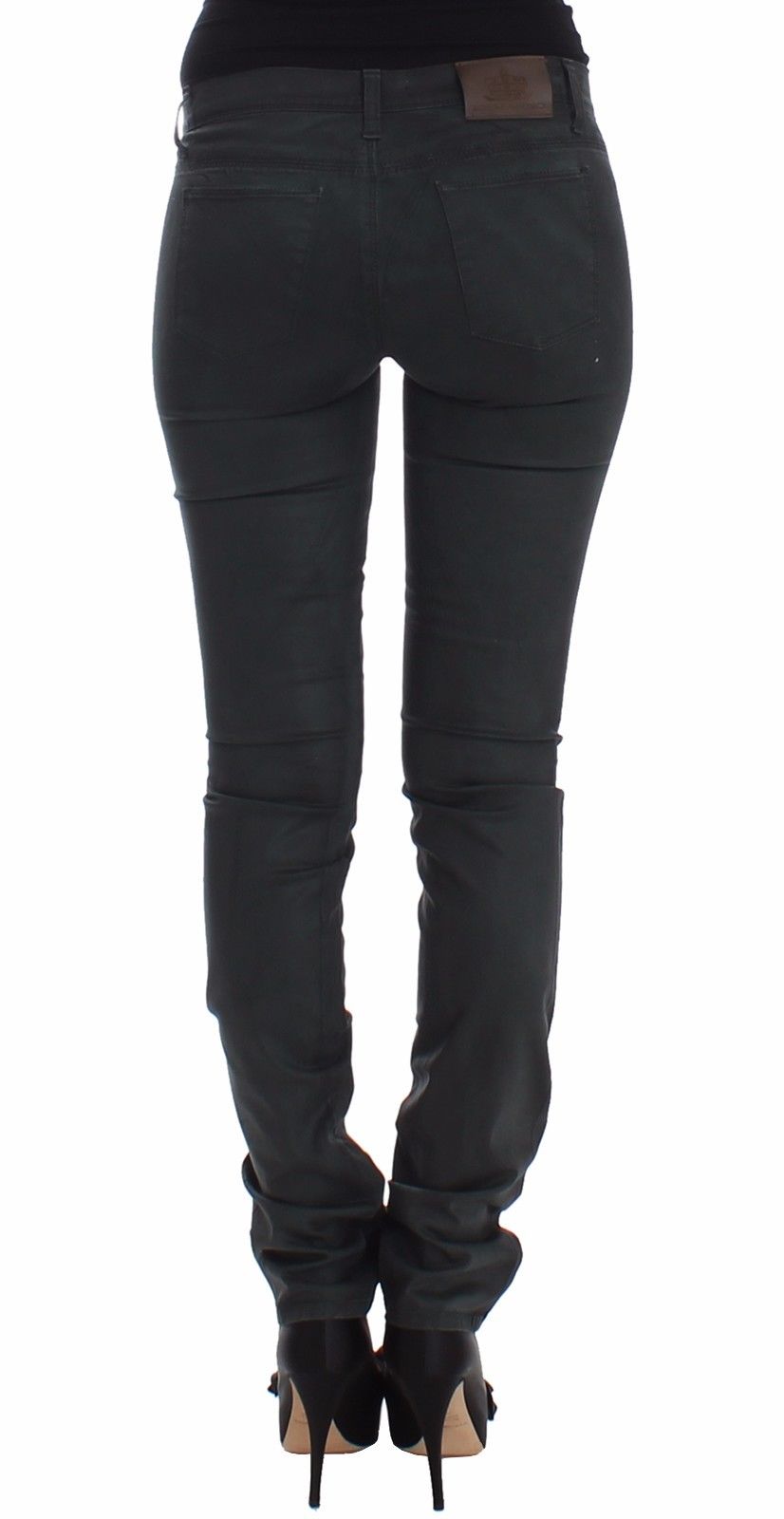 Grüne Slim Jeans Denim-Hosen Straight Leg Stretch