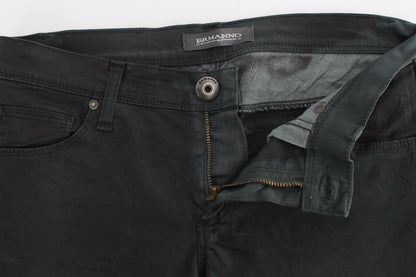 Grüne Slim Jeans Denim-Hosen Straight Leg Stretch
