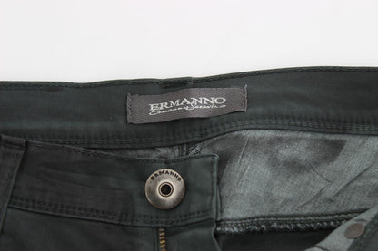 Grüne Slim Jeans Denim-Hosen Straight Leg Stretch