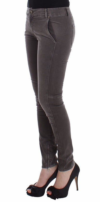 Graue Slim Jeans Denim-Hosen Skinny Leg Stretch