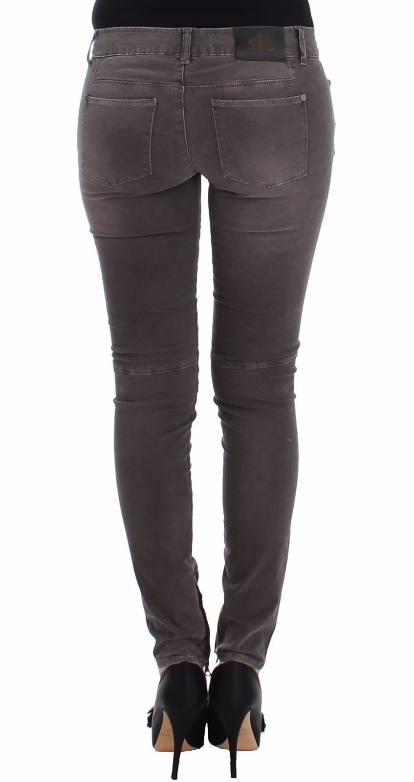 Graue Slim Jeans Denim-Hosen Skinny Leg Stretch