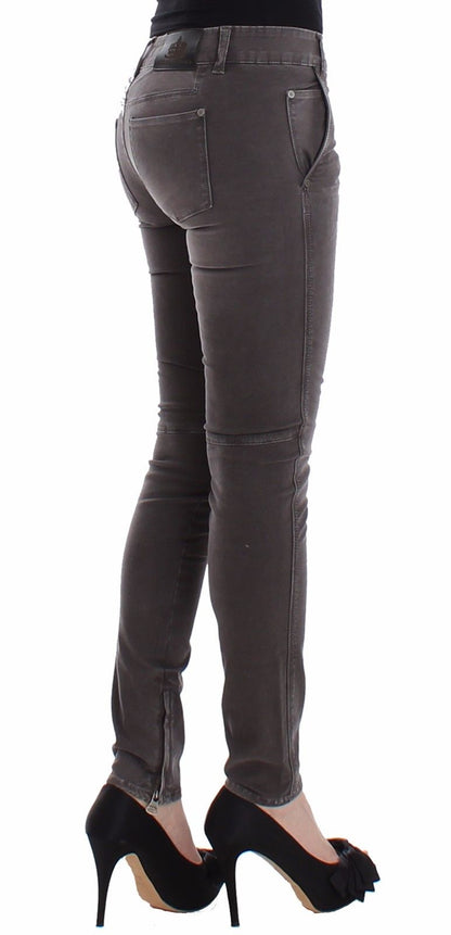 Graue Slim Jeans Denim-Hosen Skinny Leg Stretch