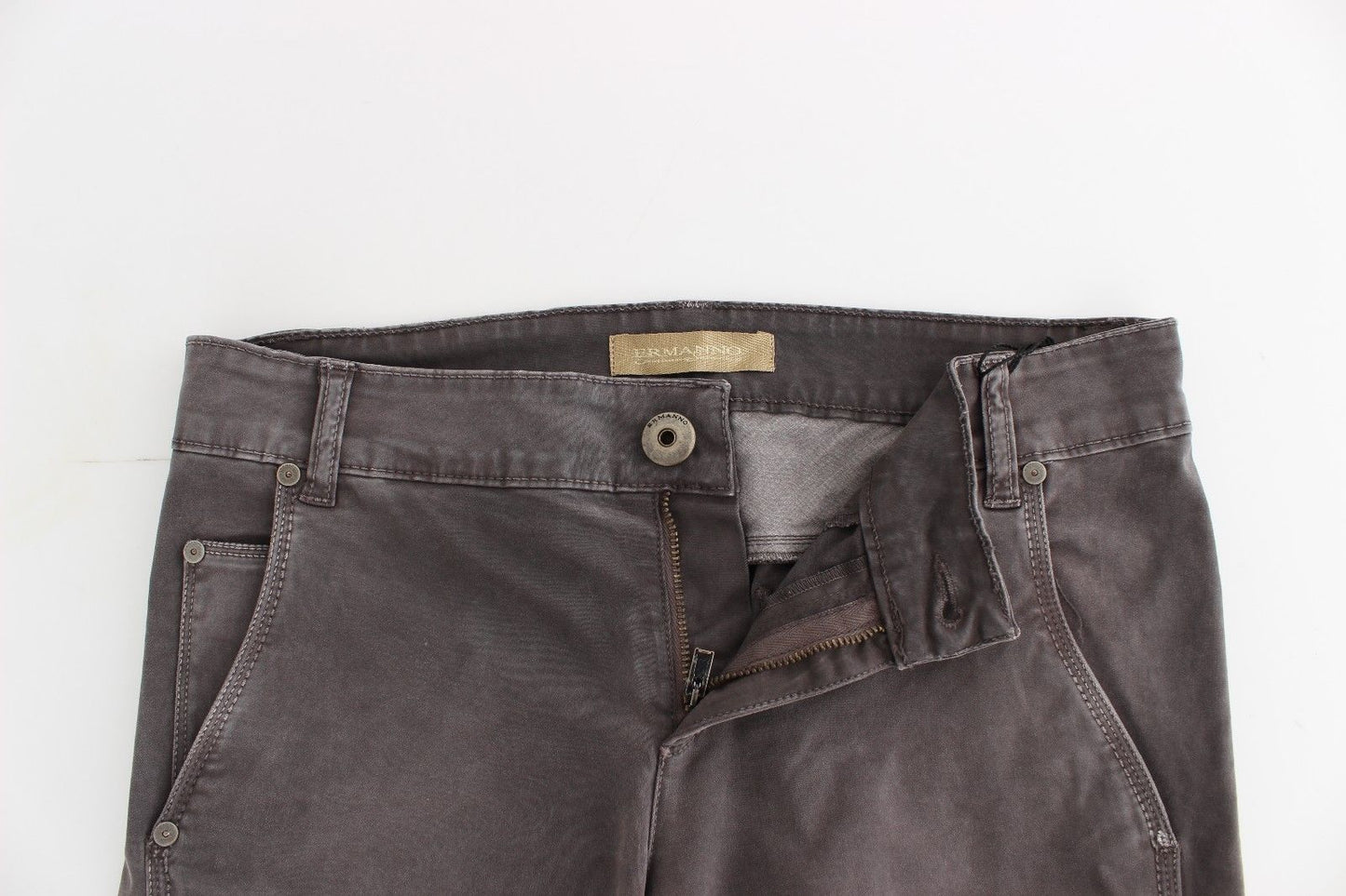 Graue Slim Jeans Denim-Hosen Skinny Leg Stretch