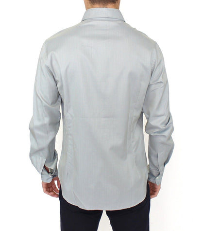 Graues Langarmhemd aus Baumwolle Casual Top